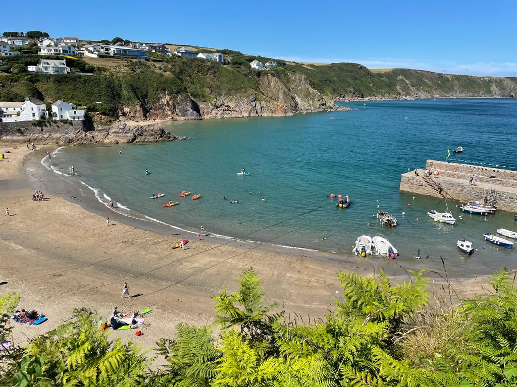 Gorran Haven beach and harbour